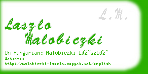 laszlo malobiczki business card